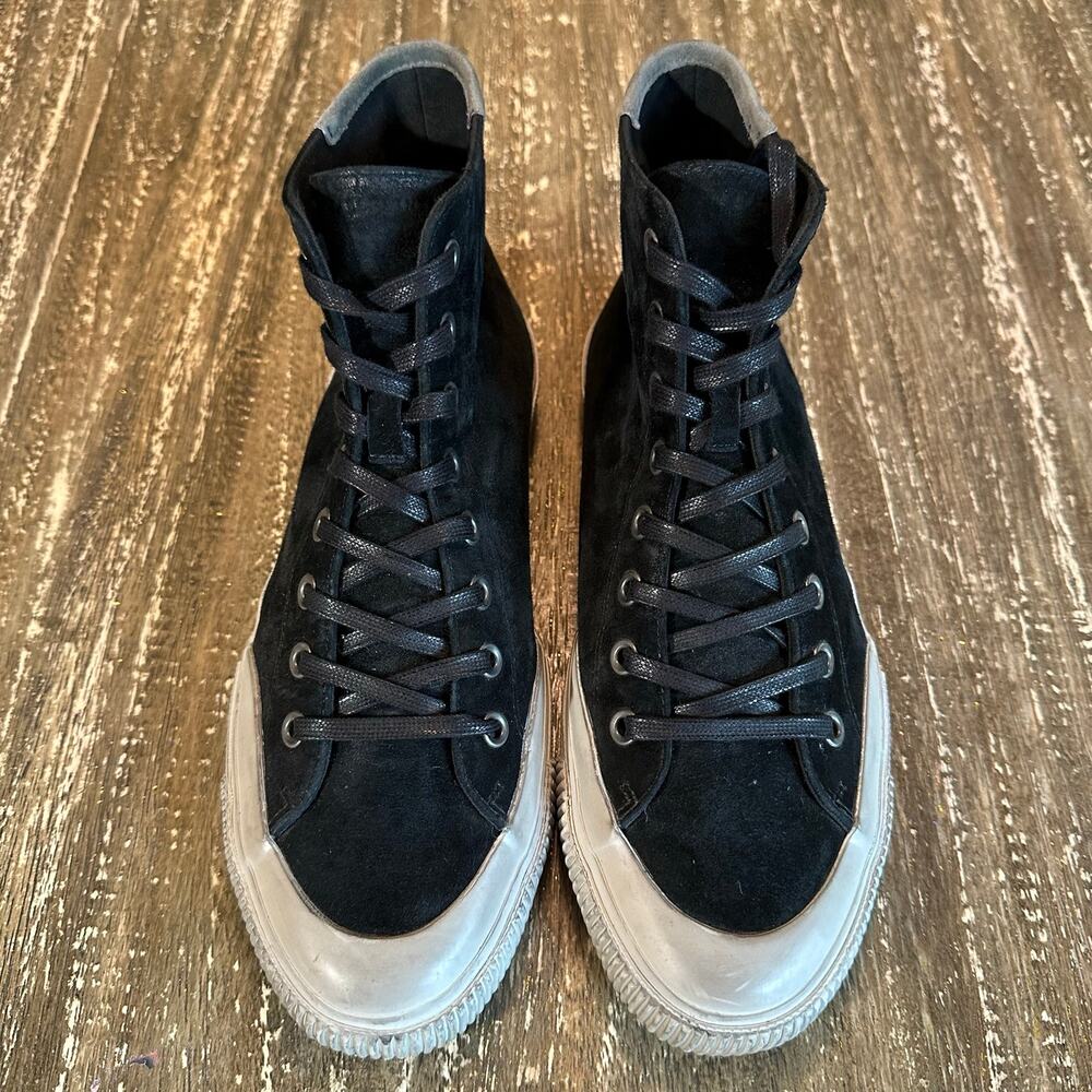 ALLSAINTS Dumont Suede Leather Lace Up High Top Sneakers Black Men’s Size 43 EU - Picture 3 of 12